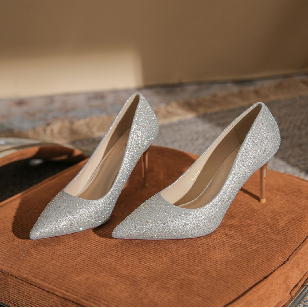 Disco Deewani rhinestone party heel by Ozzaro
