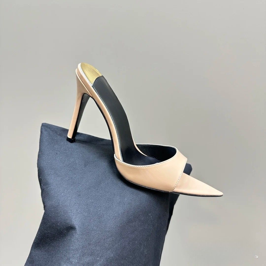 Nude Drama nude slip-on heel by Ozzaro