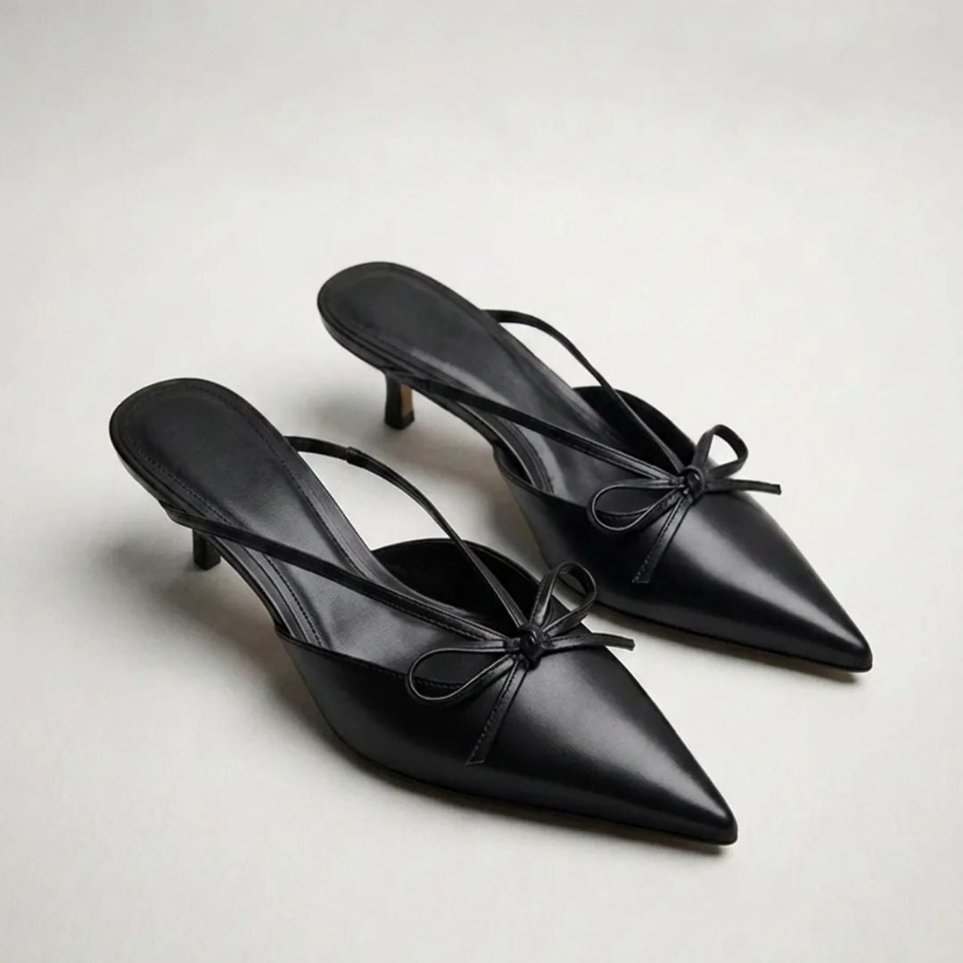 Ink Charm black kitten heel by Ozzaro