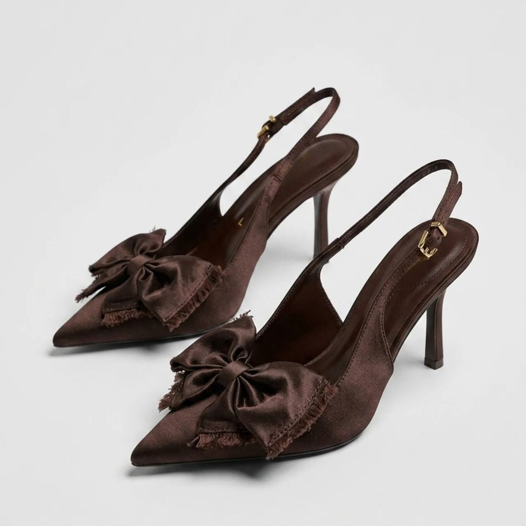 Berry Touch wine suede party heel by Ozzaro