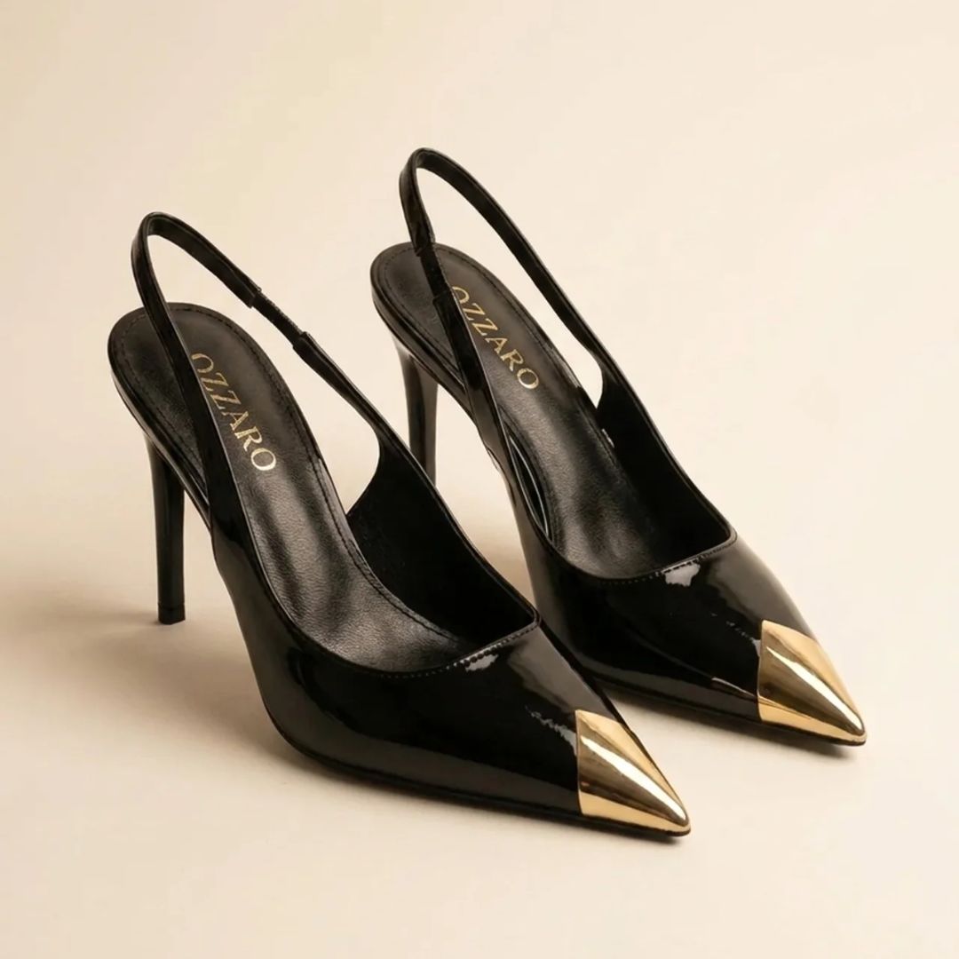 Orin black party heel by Ozzaro