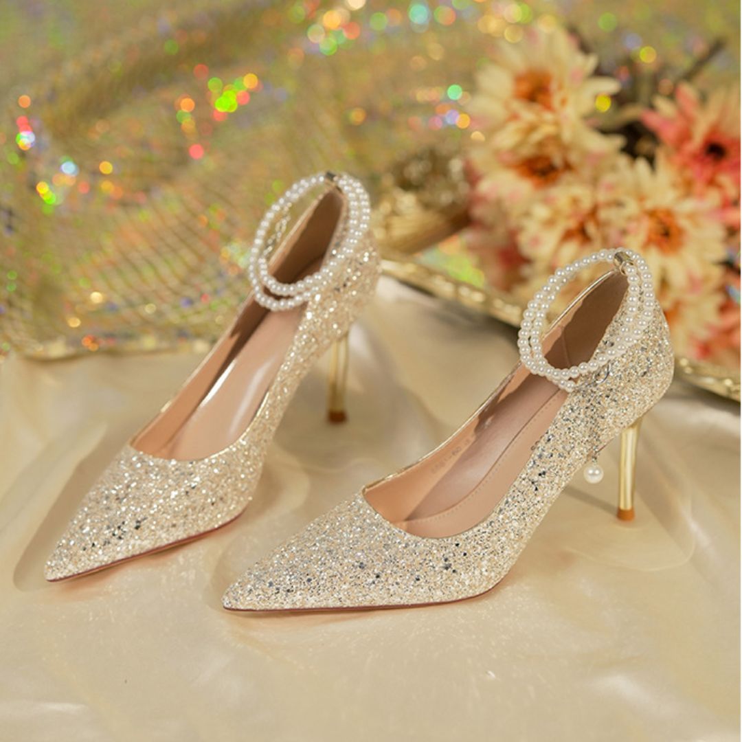 Riwaaz shimmer bridal heel by Ozzaro