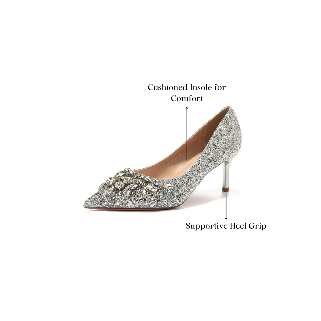 Radiant Rhinestone French Stilettos