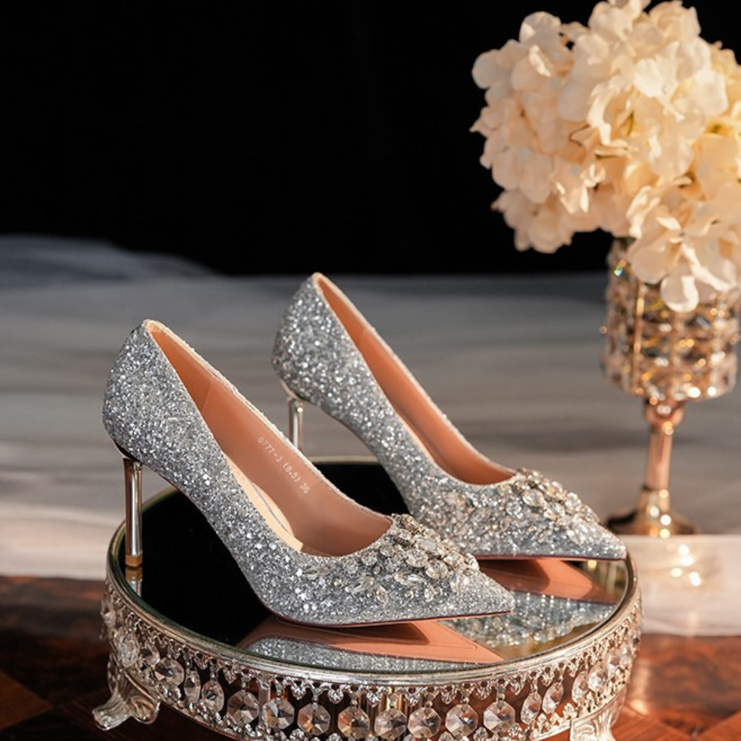 Radiant Rhinestone French Stilettos