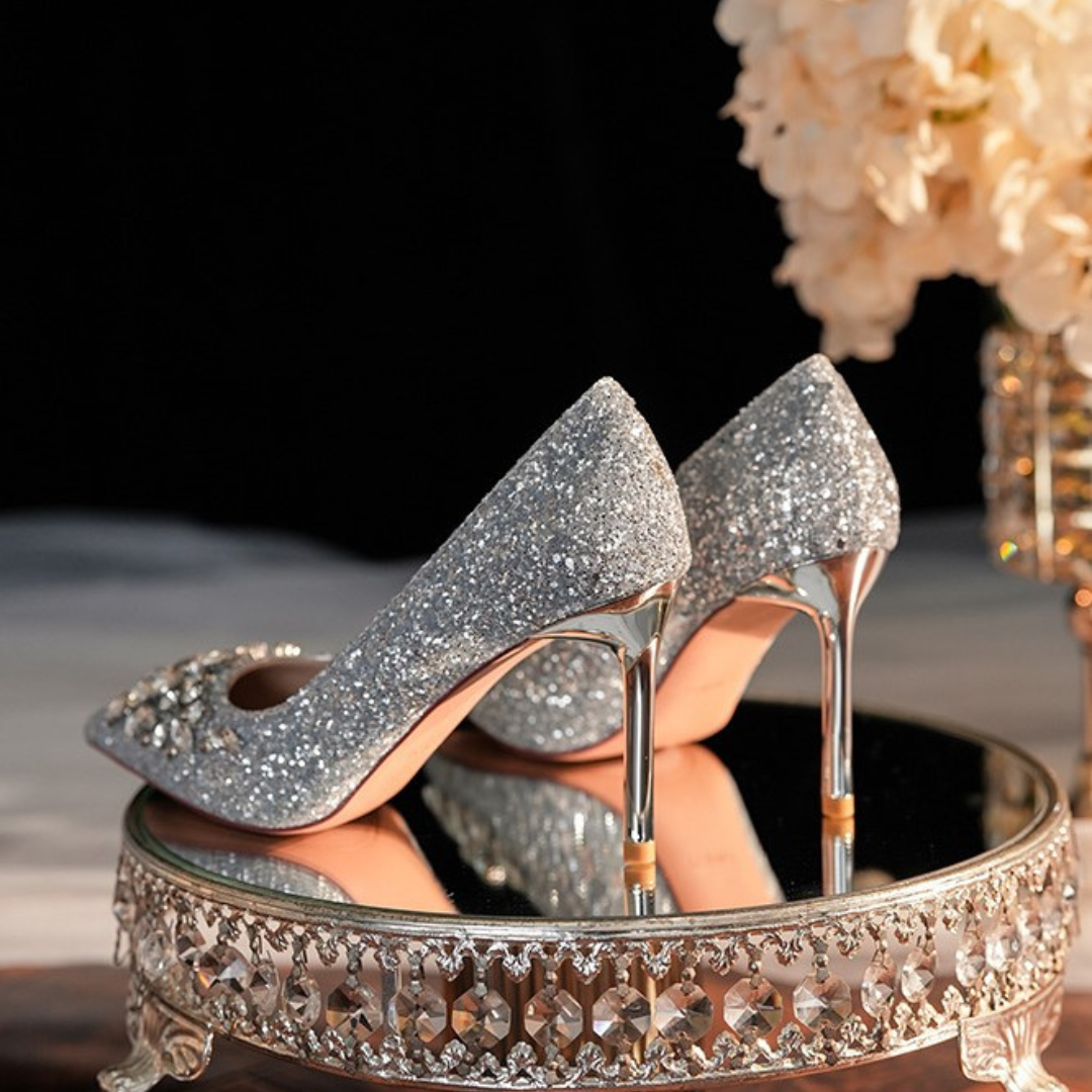 Radiant Rhinestone French Stilettos