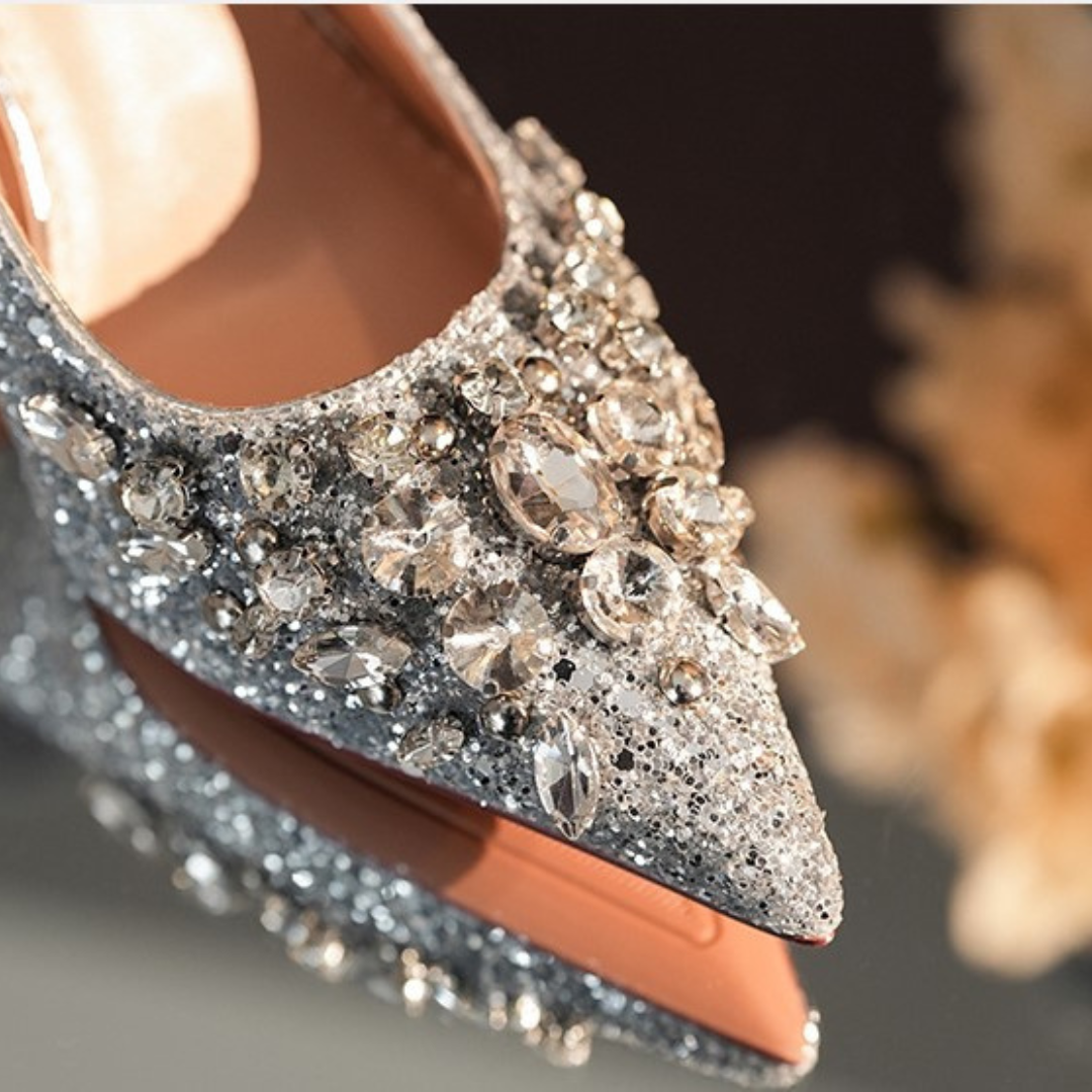 Radiant Rhinestone French Stilettos