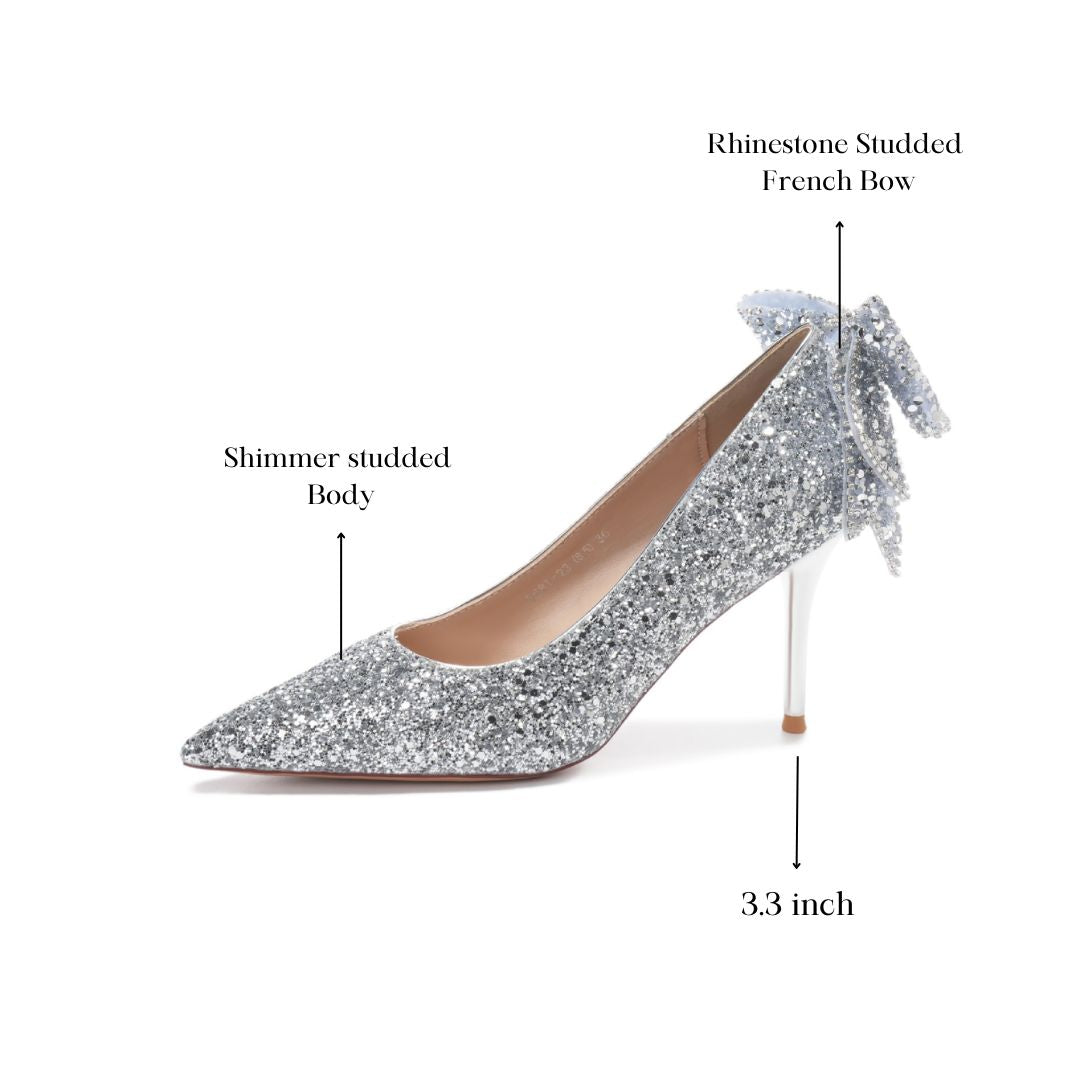 Anmol (Silver) — Bridal & Festive Heels | Ozzaro