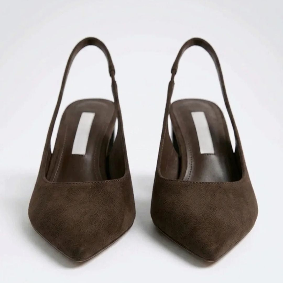 Bar Shine - Brown Block Heel