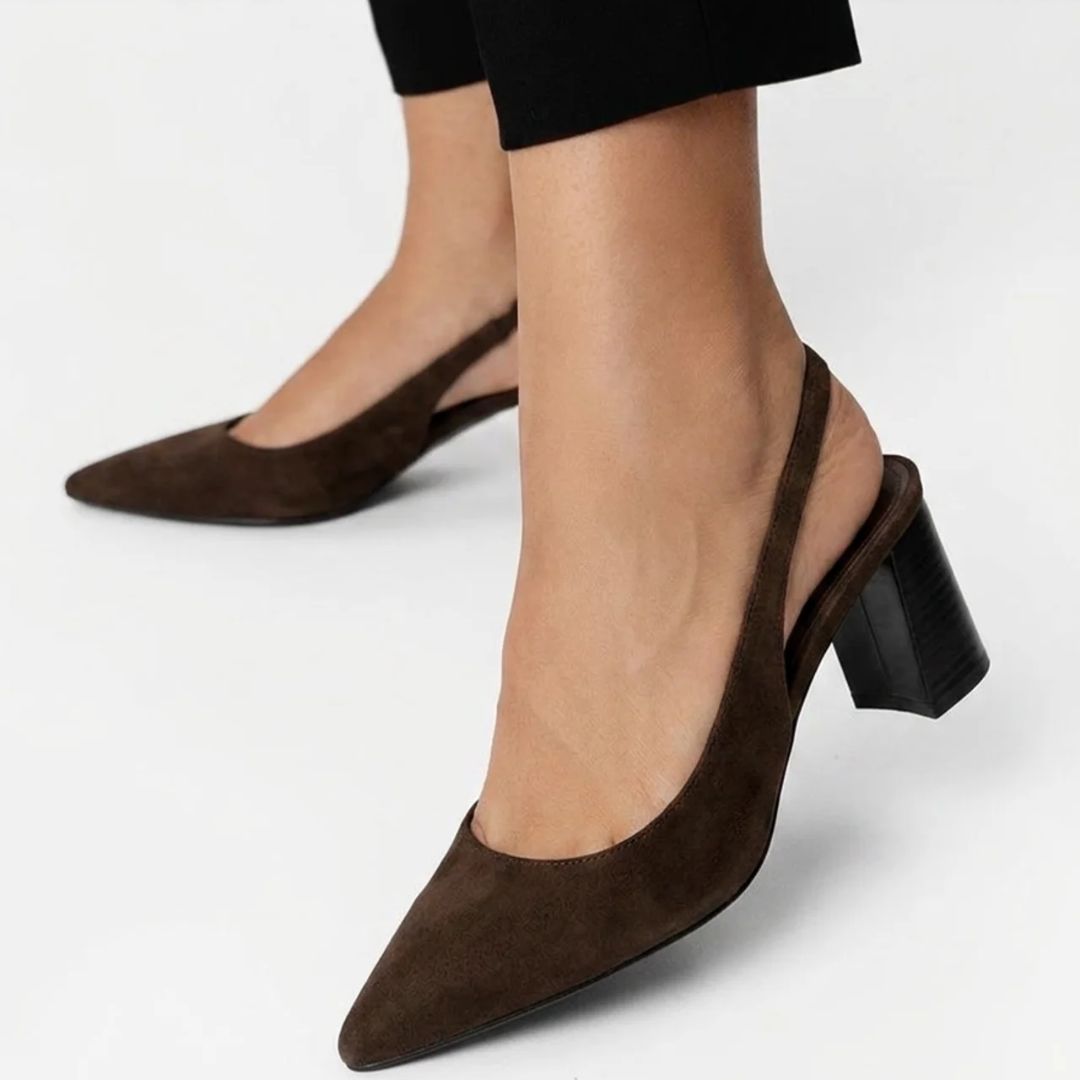 Bar Shine - Brown Block Heel