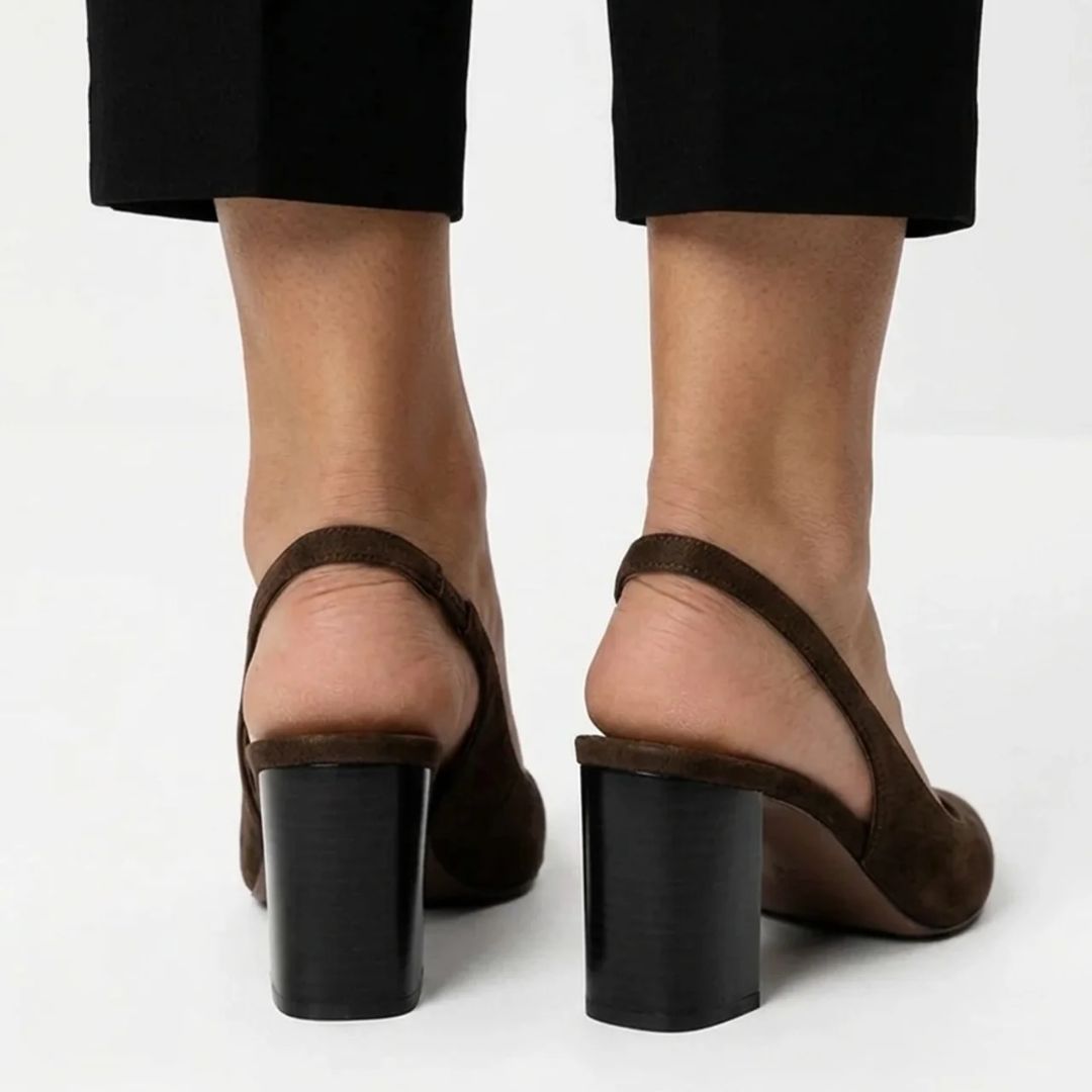Bar Shine - Brown Block Heel