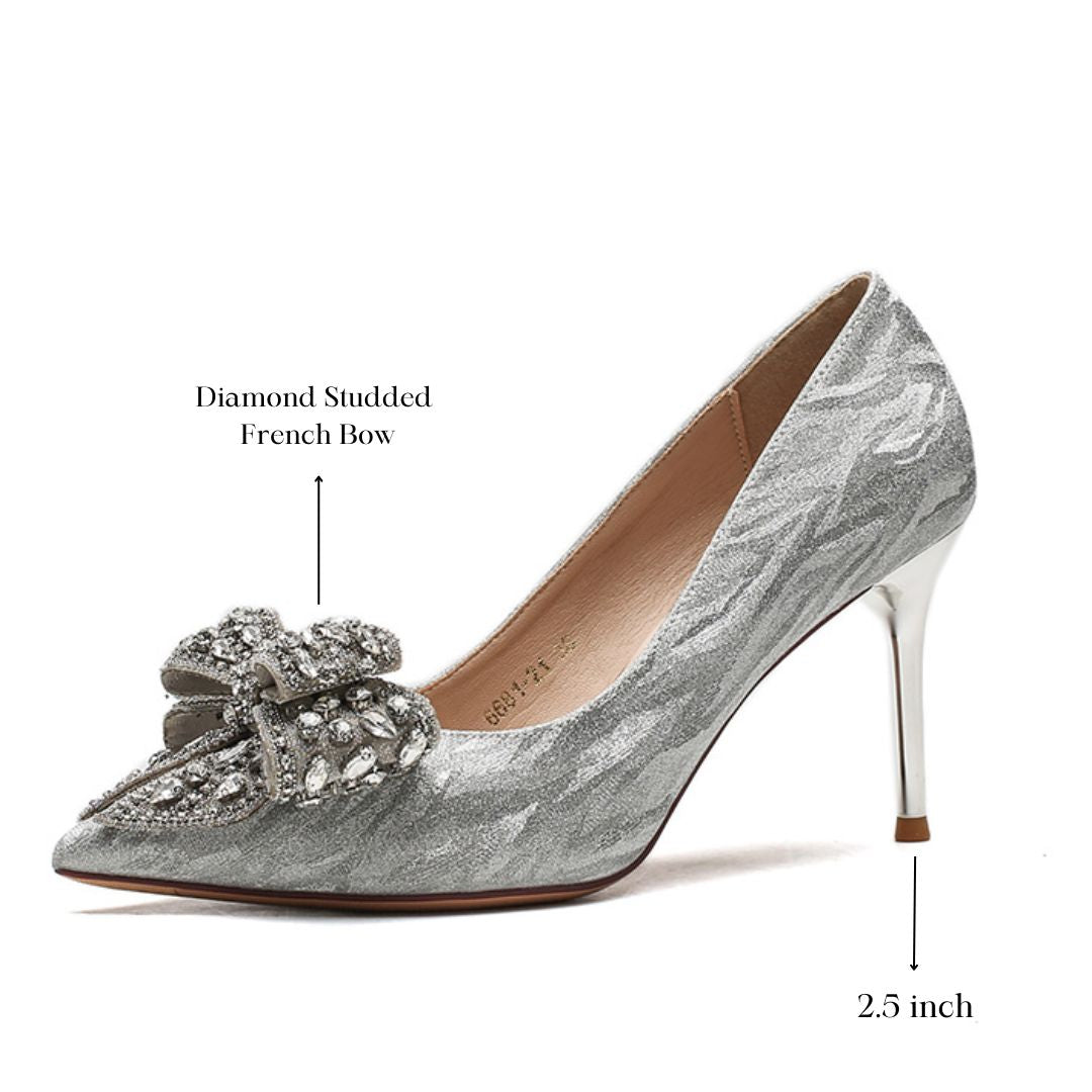 Shehzadi — Silver Bridal & Wedding Heels | Ozzaro
