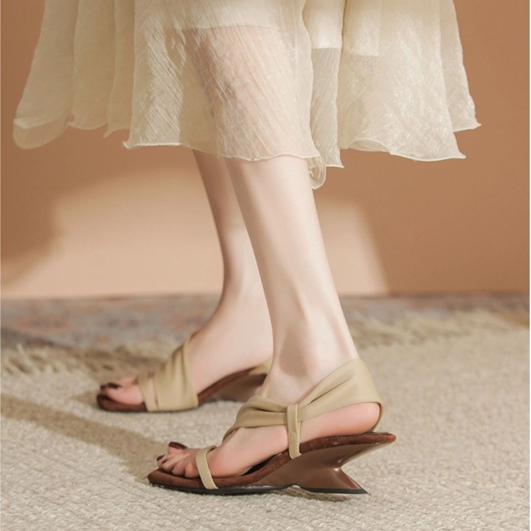 Chairwoman's Choice beige heels top view