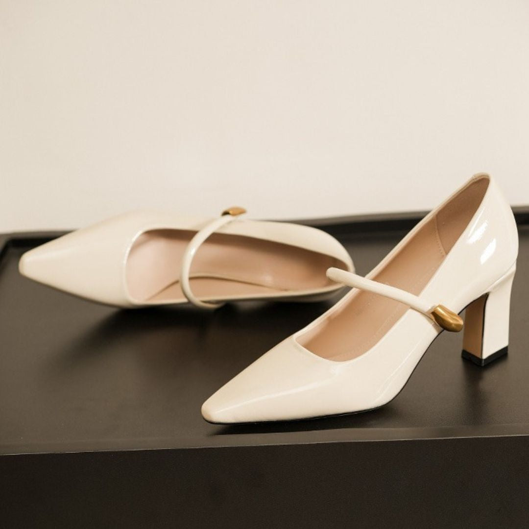 Ivory Block Heel