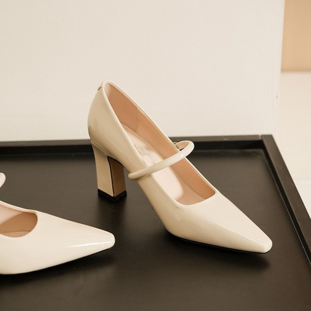 Ivory Block Heel