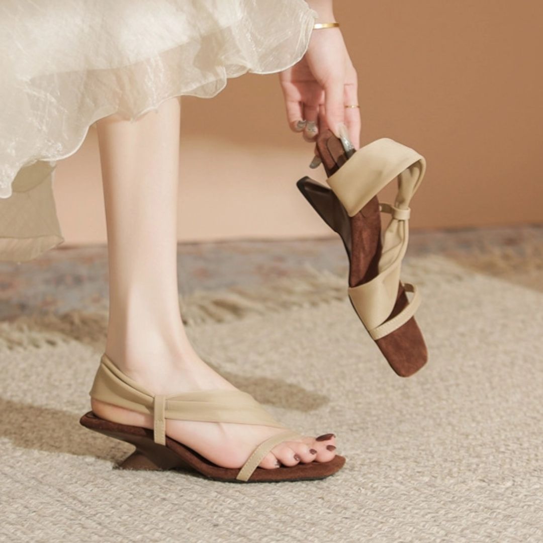 Chairwoman's Choice beige heels styled with outfit