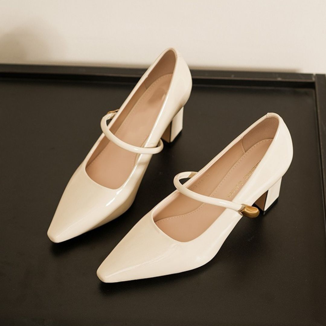 Ivory Block Heel