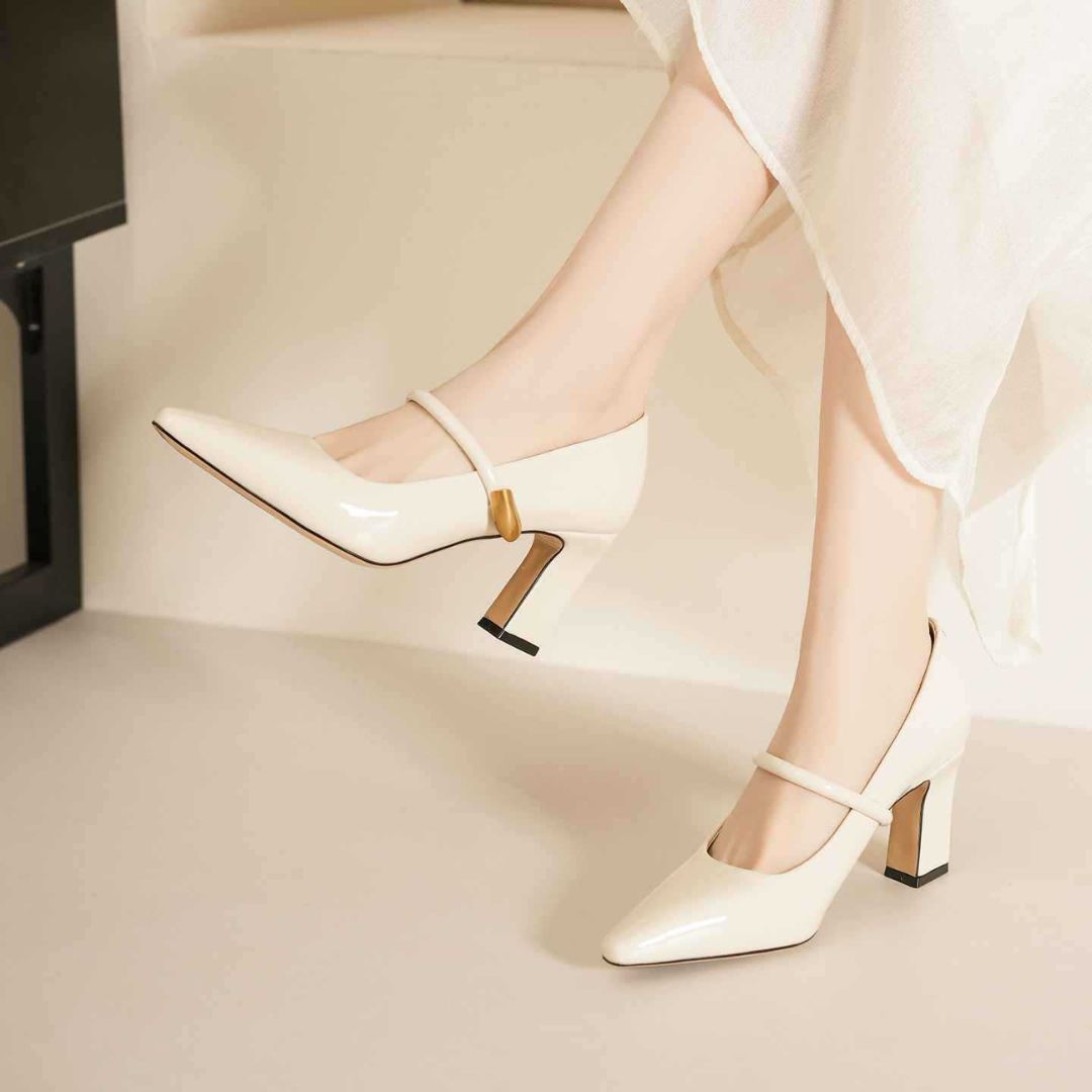Ivory Block Heel