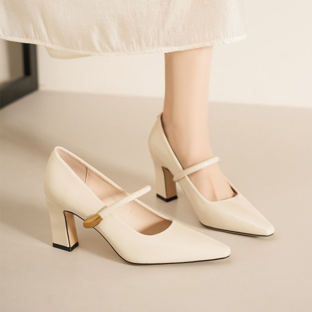 Ivory Block Heel