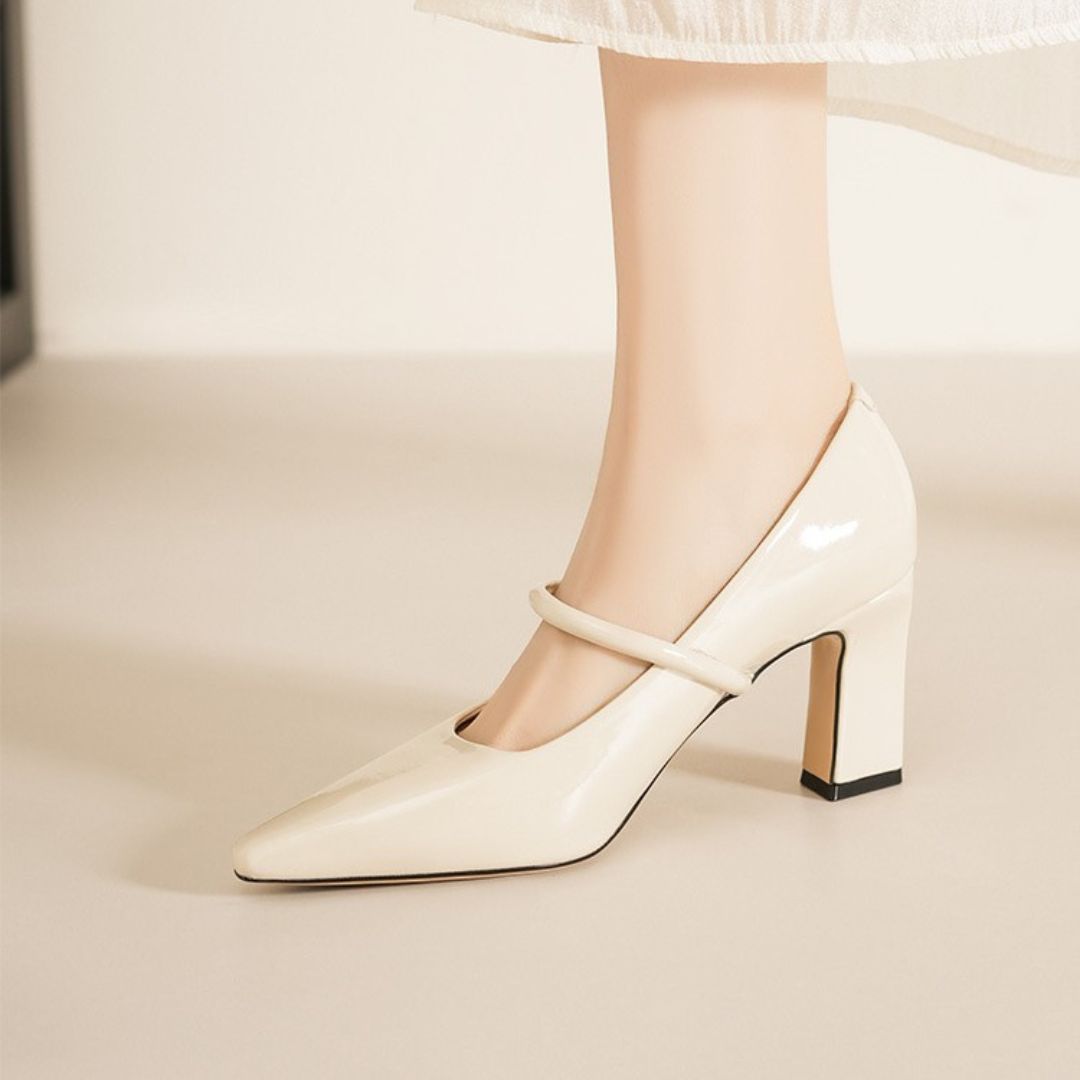 Ivory Block Heel