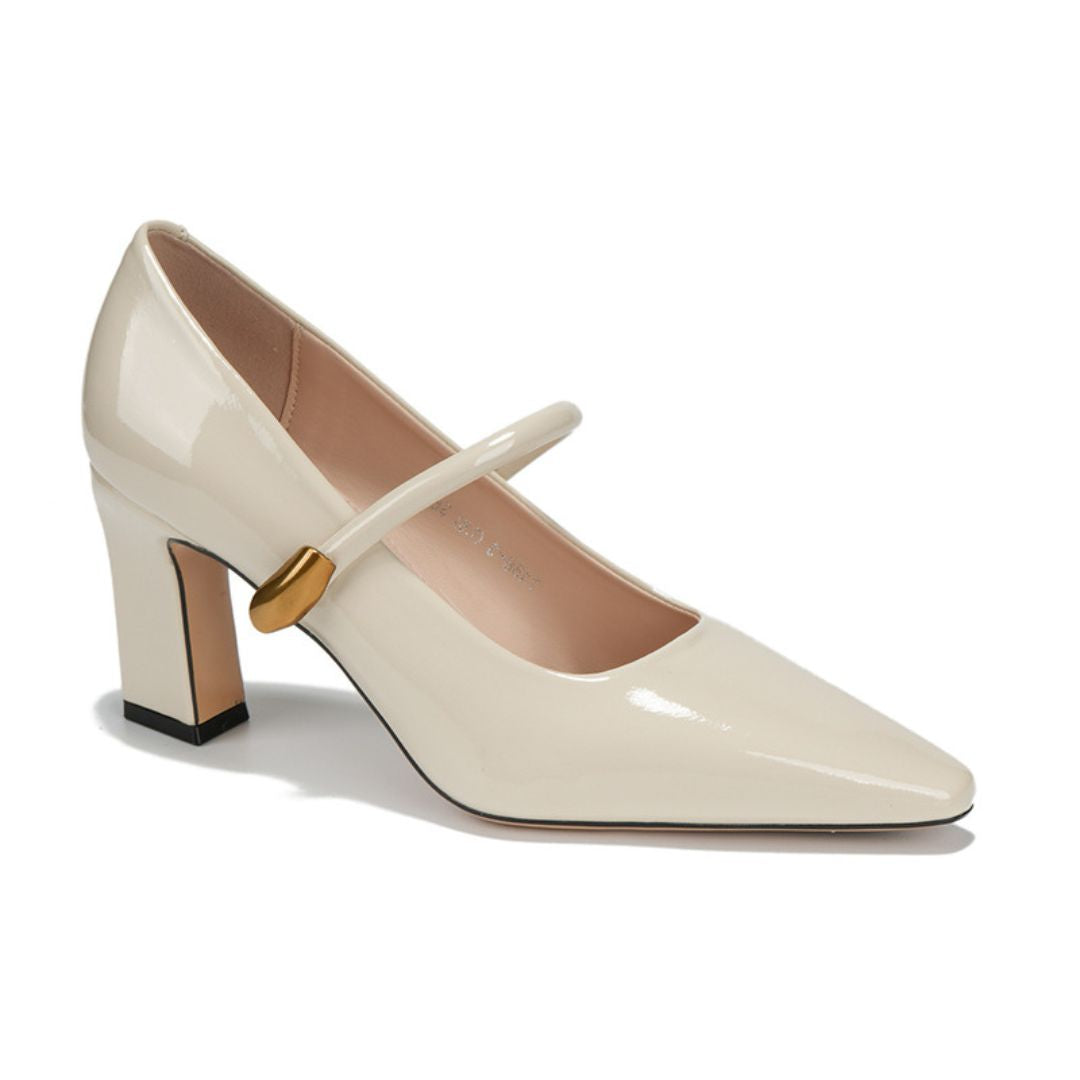 Ivory Block Heel