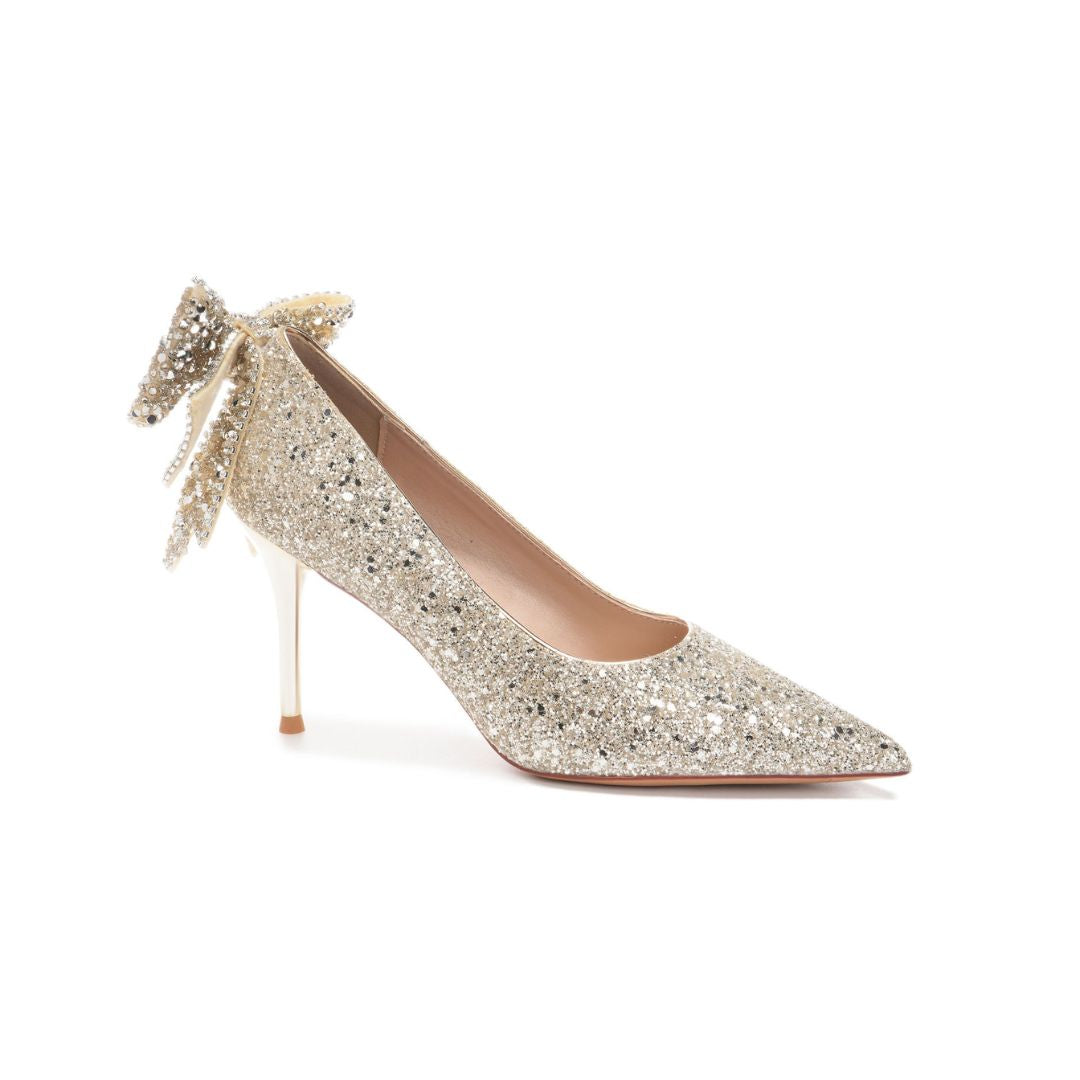 Sunheri Dulhan — Champagne Gold Bridal Heels | Ozzaro