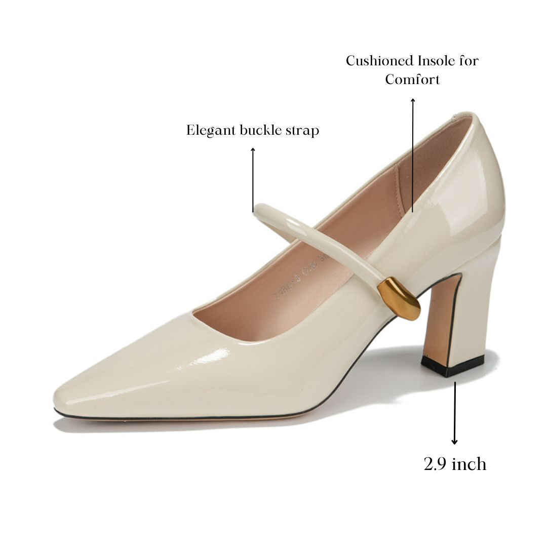 Ivory Block Heel