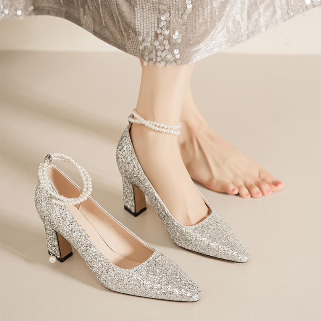 Pakeezah — Silver Bridal & Wedding Heels | Ozzaro