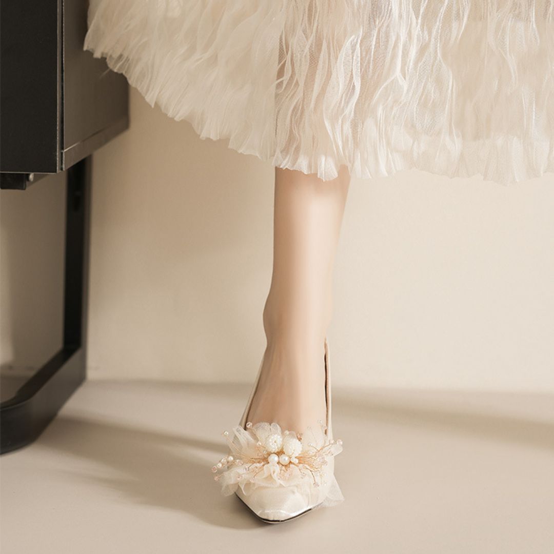 Gulbahar — Champagne Bridal & Wedding Heels | Ozzaro