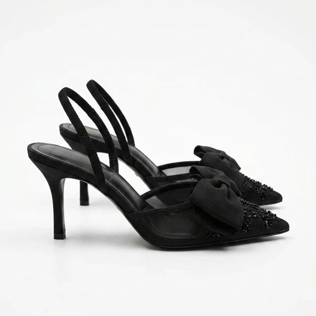 Velvet Voltage - Black Kitten Party Heel