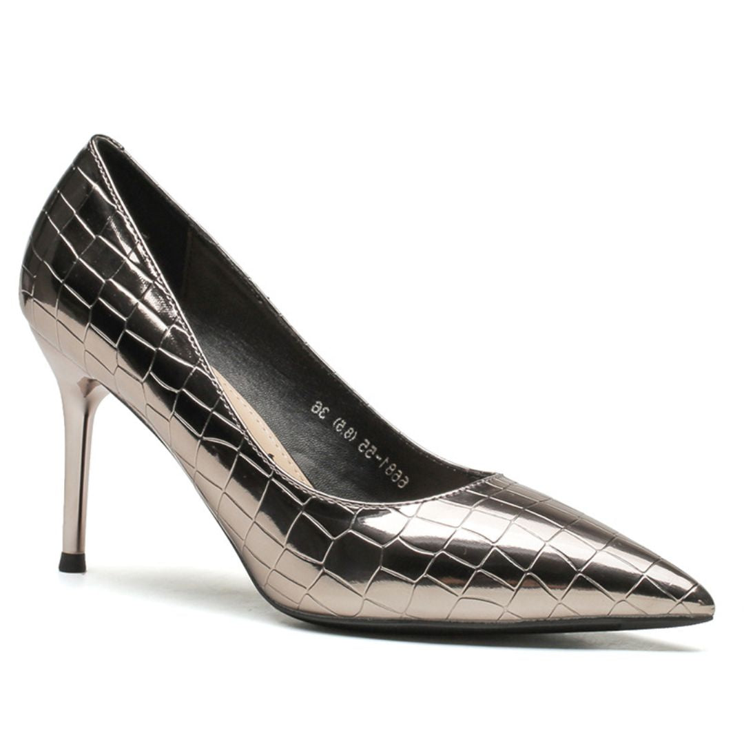 Bronze Nights — Metallic Bronze Block Heel | Ozzaro