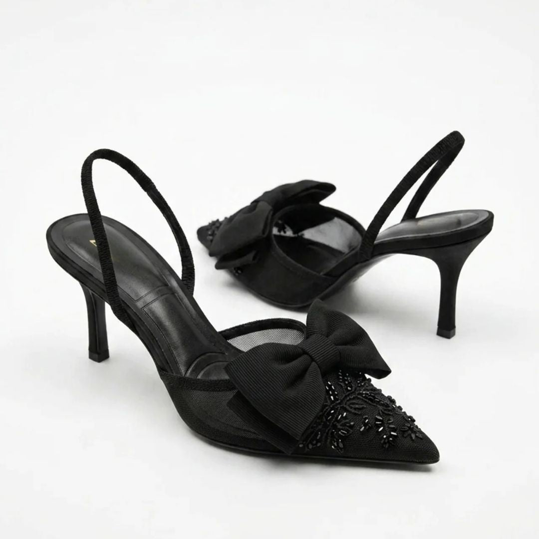 Velvet Voltage - Black Kitten Party Heel