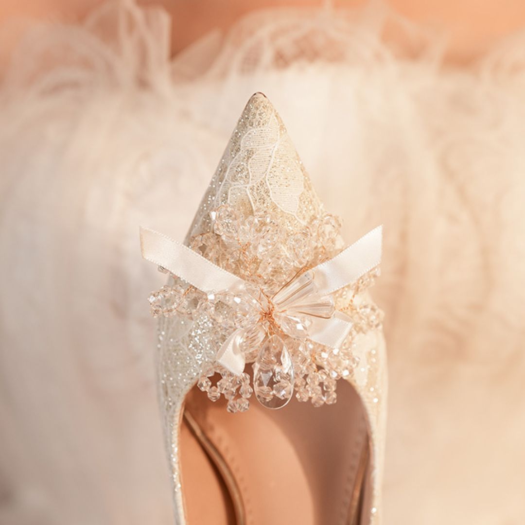 Heera Phool — Soft Gold Bridal & Wedding Heels | Ozzaro