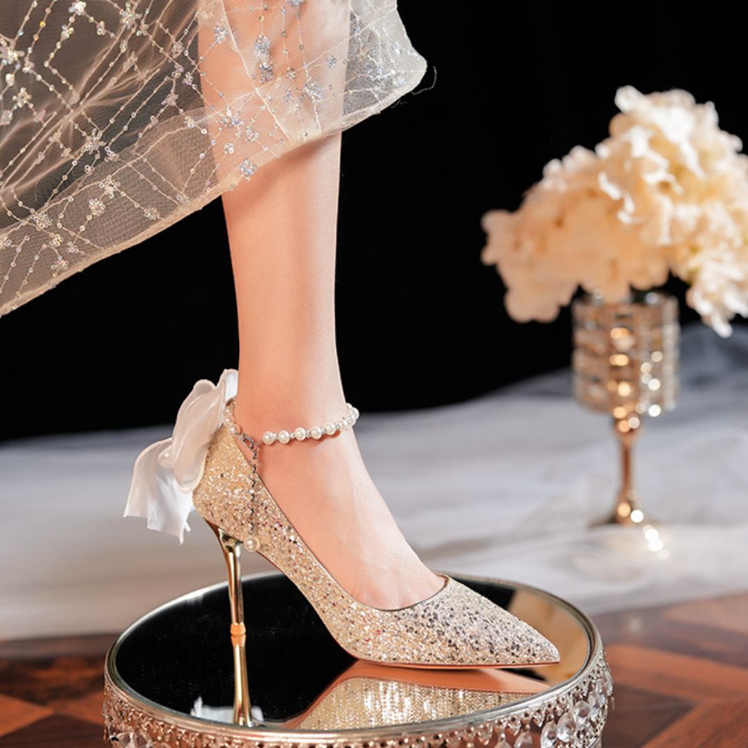 Bahar — Golden Bridal & Wedding Heels | Ozzaro