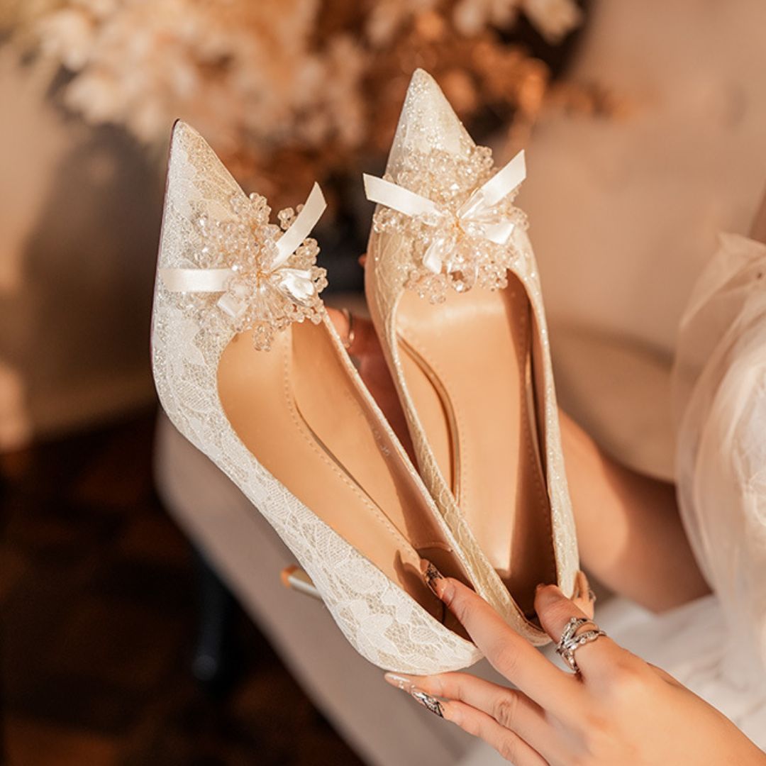Heera Phool — Soft Gold Bridal & Wedding Heels | Ozzaro