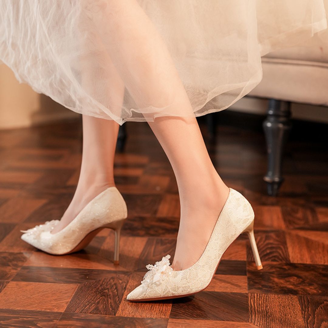 Heera Phool — Soft Gold Bridal & Wedding Heels | Ozzaro