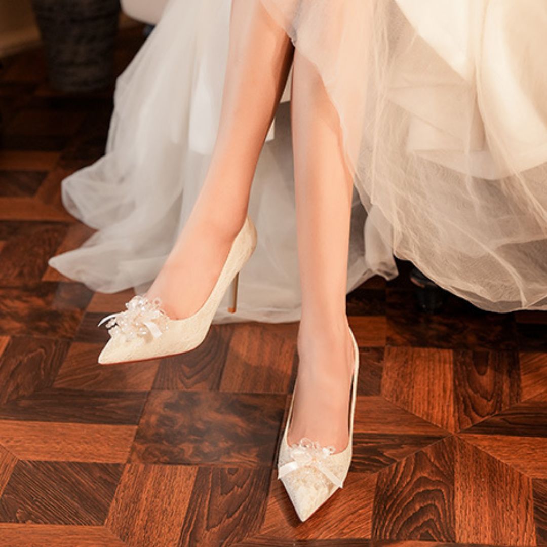 Heera Phool — Soft Gold Bridal & Wedding Heels | Ozzaro