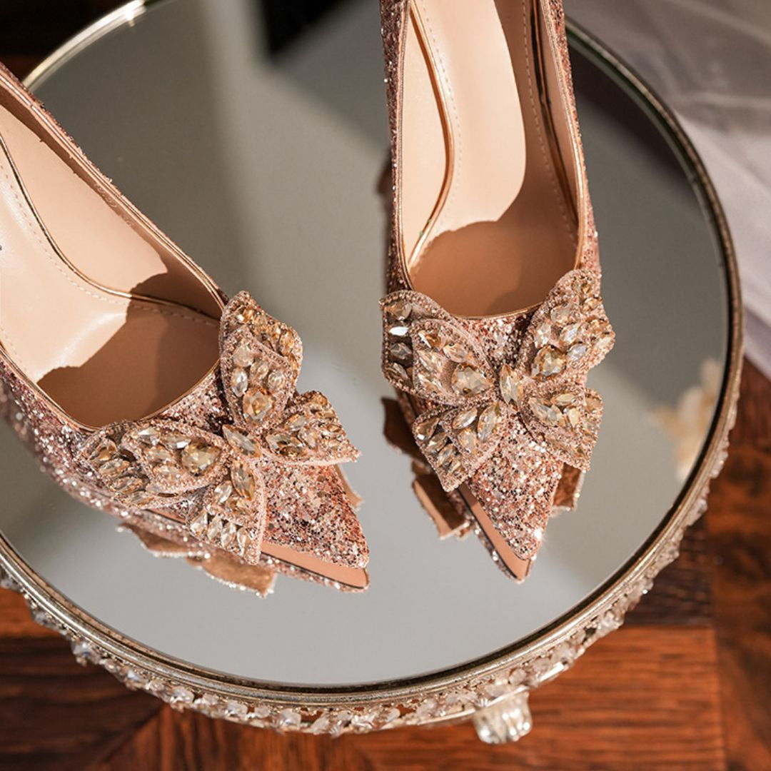 Filmi Flash(Champagne) - Cocktail Nights & Reception Heels | Ozzaro
