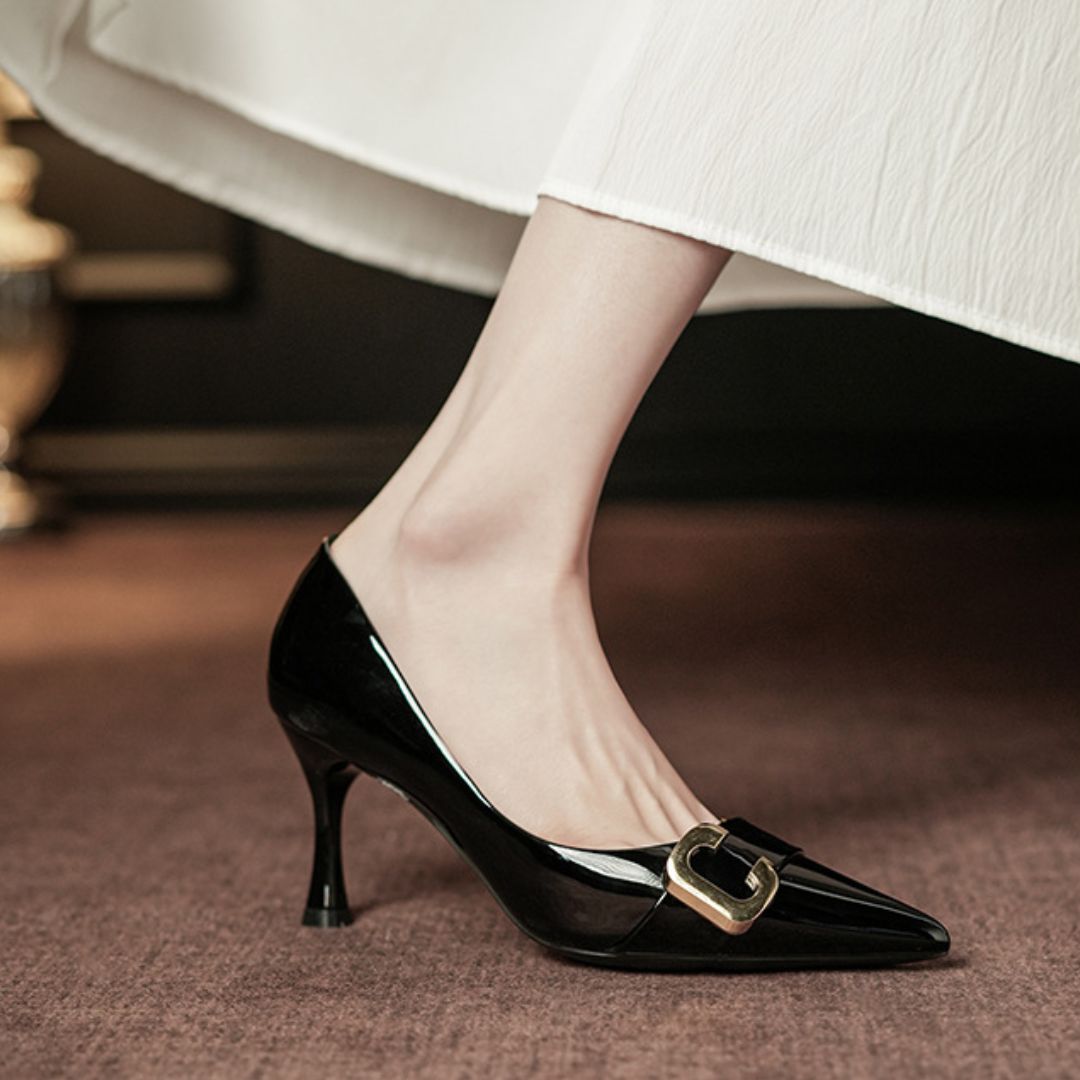 Junoon — Black Office & Formal Heels | Ozzaro