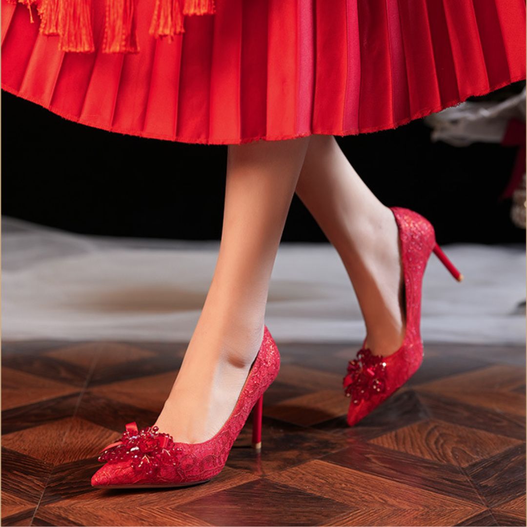 Laal Ruby — Bridal & Festive Heels | Ozzaro