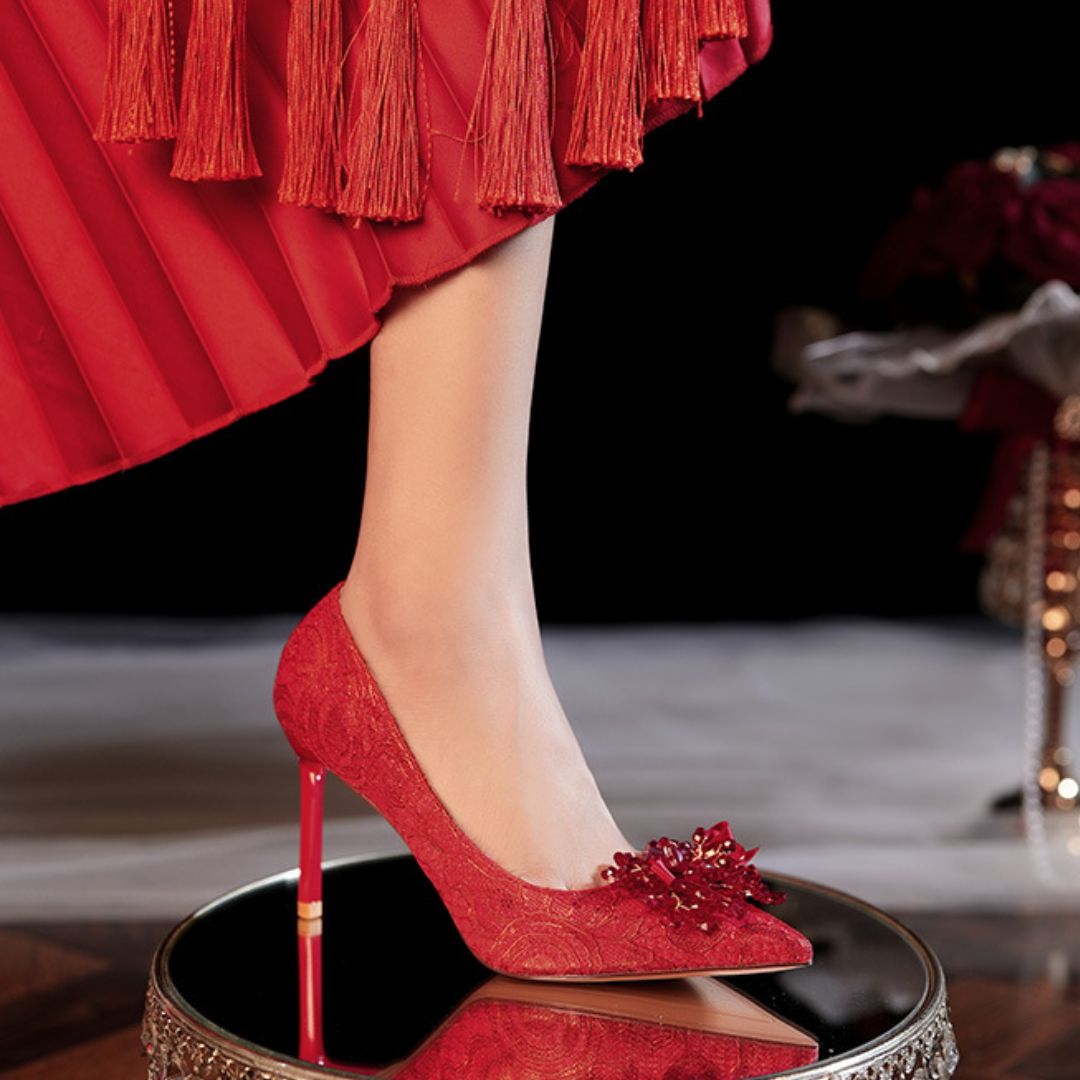 Laal Ruby — Bridal & Festive Heels | Ozzaro