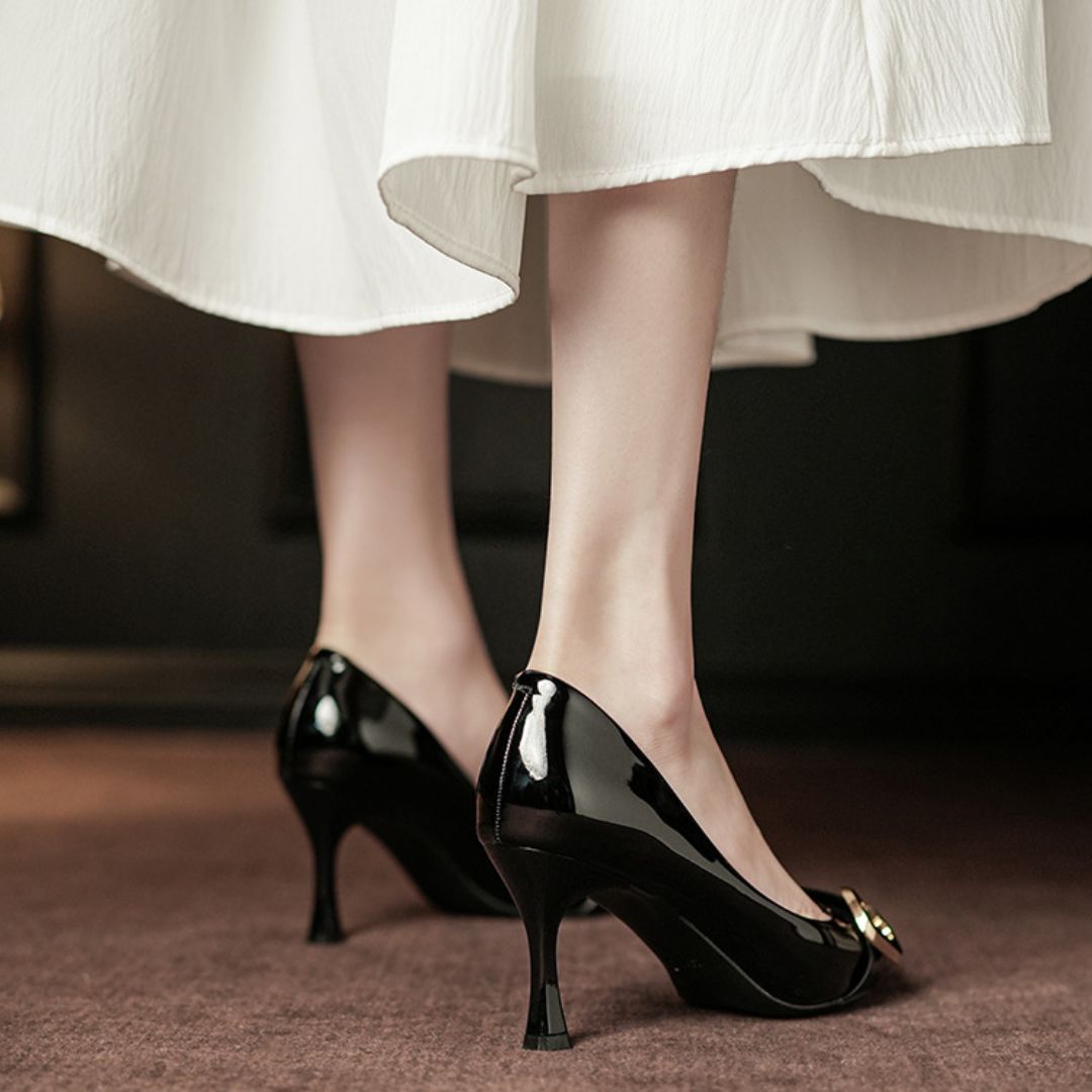 Junoon — Black Office & Formal Heels | Ozzaro