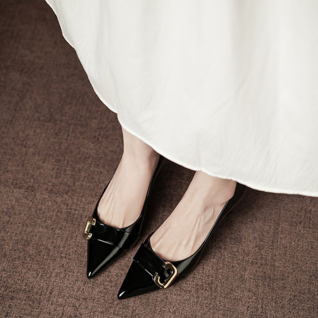 Junoon — Black Office & Formal Heels | Ozzaro