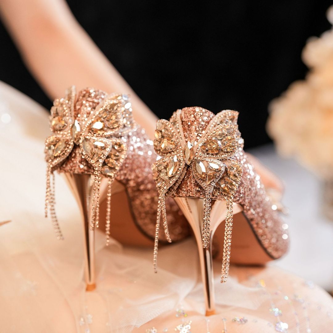 Filmi Flash(Champagne) - Cocktail Nights & Reception Heels | Ozzaro