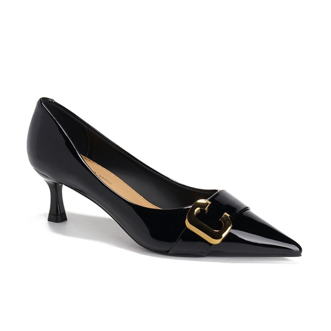 Junoon — Black Office & Formal Heels | Ozzaro
