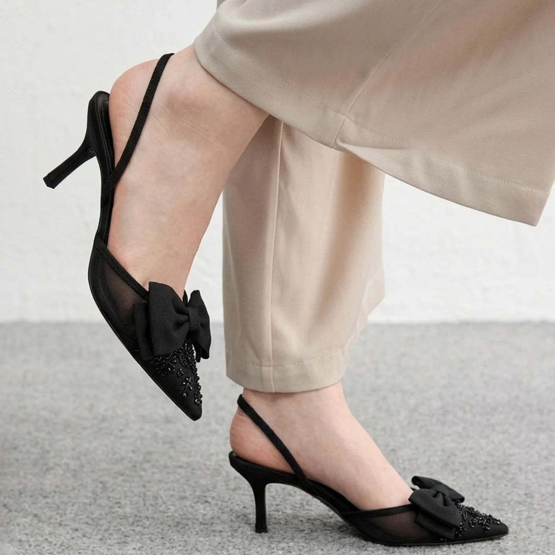 Velvet Voltage - Black Kitten Party Heel