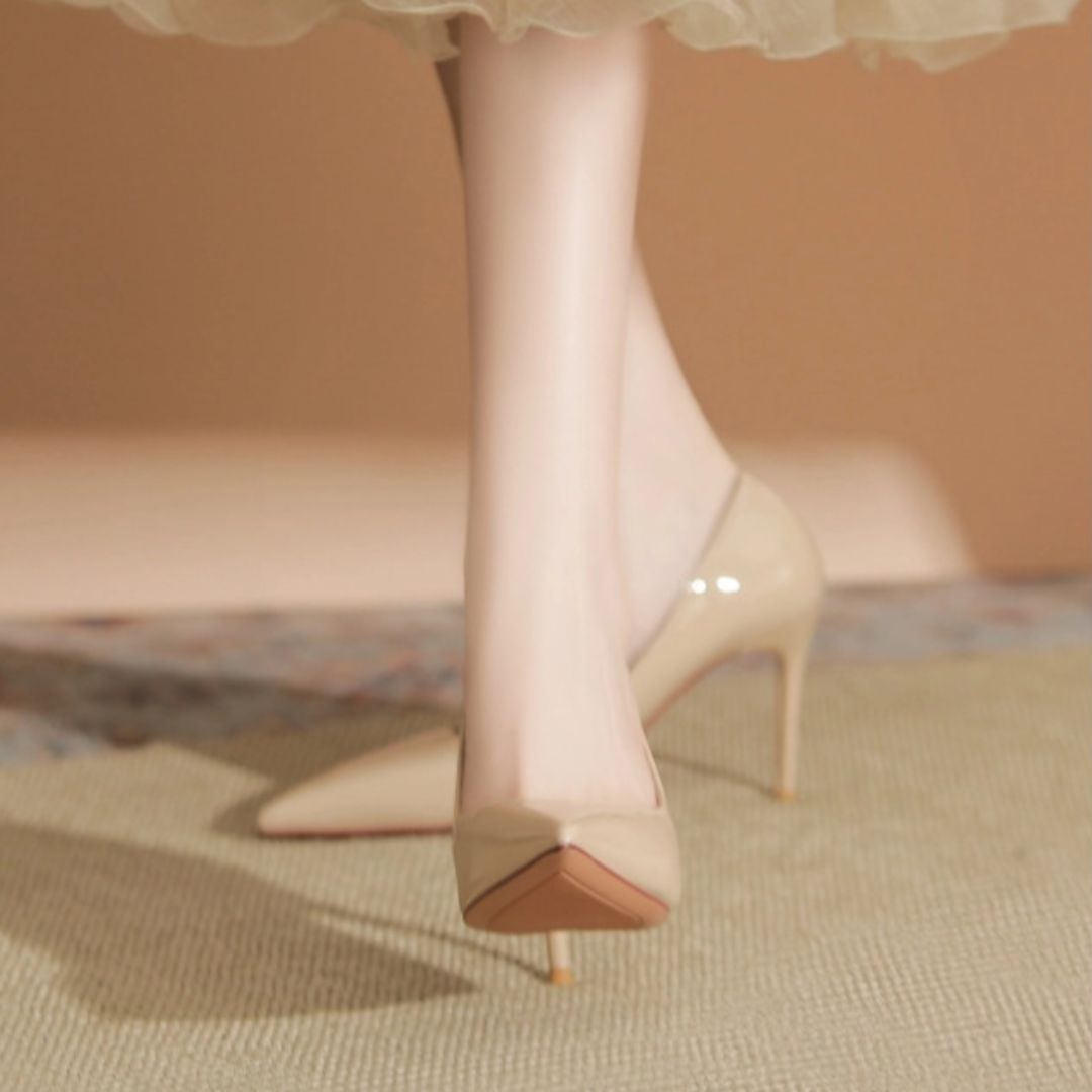 Nakhra nude heels pointed toe detail