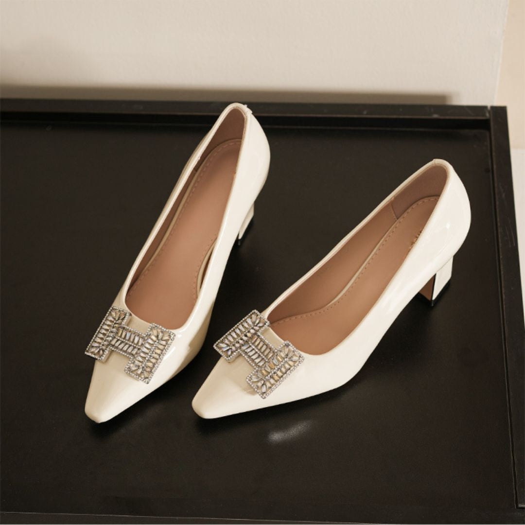 Veronica Vibe — Off-White Office & Corporate Formal Heels | Ozzaro