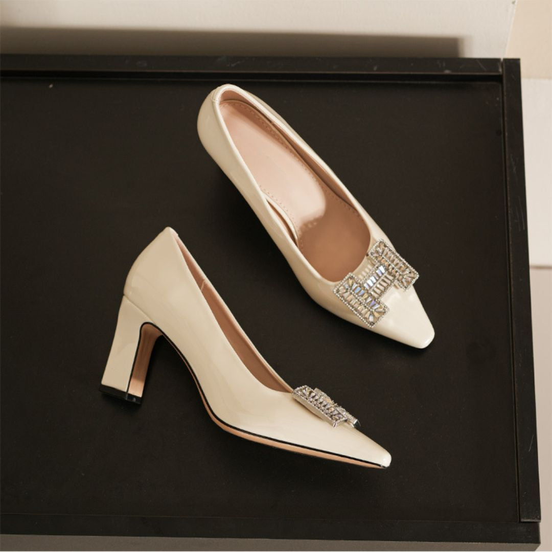 Veronica Vibe — Off-White Office & Corporate Formal Heels | Ozzaro