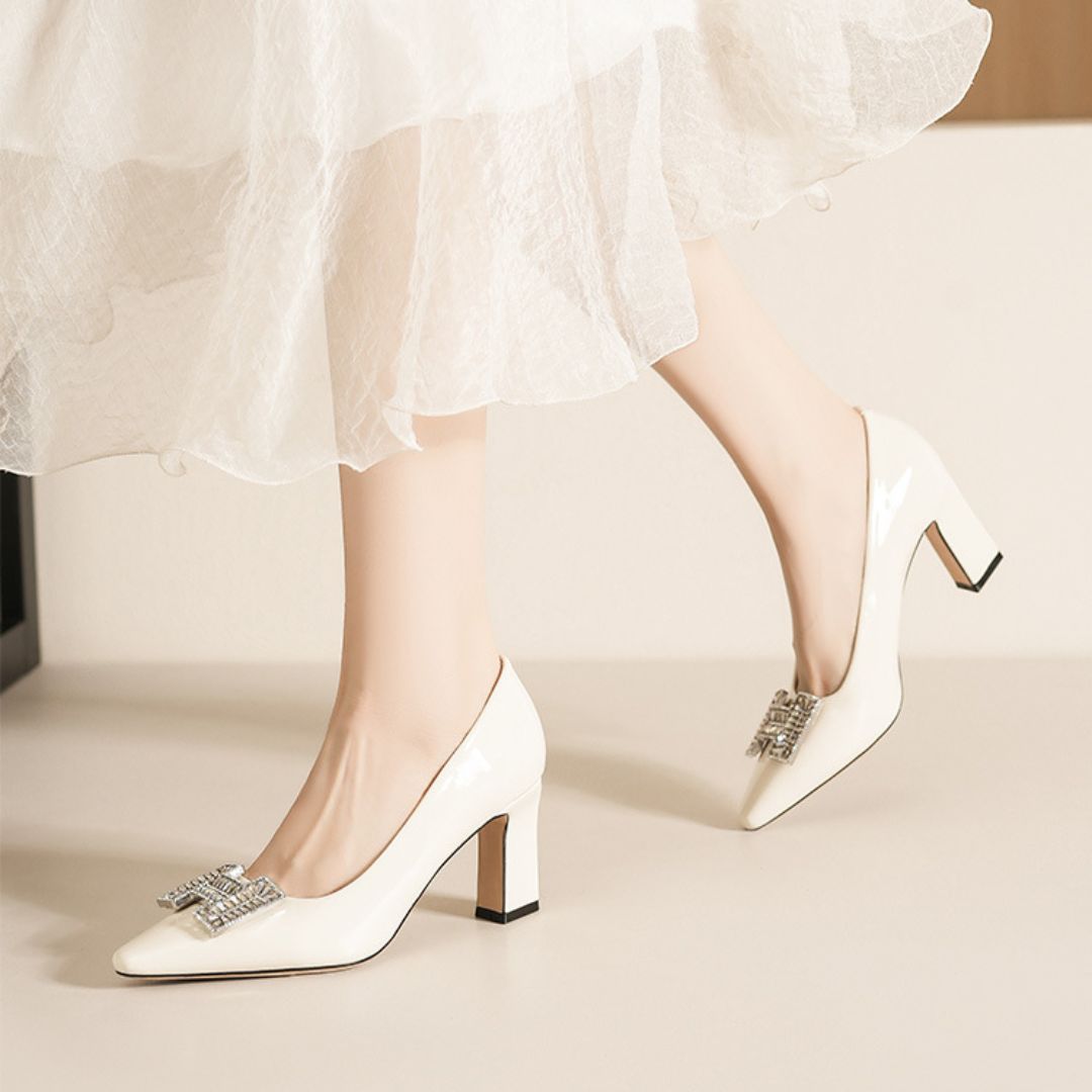 Veronica Vibe — Off-White Office & Corporate Formal Heels | Ozzaro