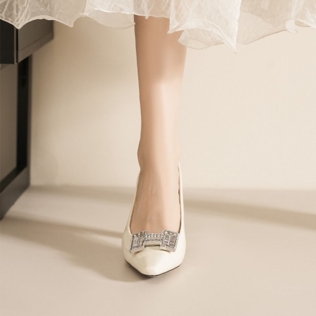 Veronica Vibe — Off-White Office & Corporate Formal Heels | Ozzaro